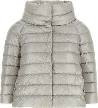 Herno Sofia Mini Hood - Dames - Gewatteerde jassen - Grijs - M - Nylon - Jassen