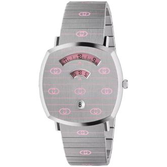 Gucci Womens YA157438 Pink Ladies Watch - Silver - One Size