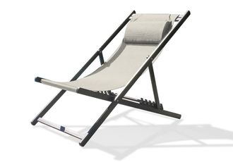 DCB Garden Tumbona de jard&iacute;n de lona plastificada y de aluminio