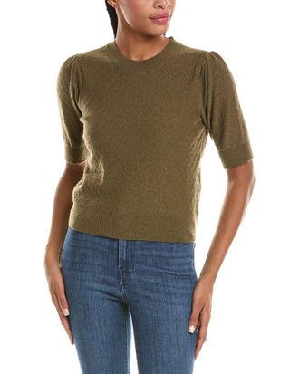 Frame Denim The Pointelle Ruched Wool & Cashmere-Blend Sweater