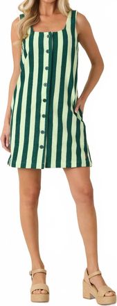 FRNCH Cotton Terry Mini Dress In Peppe Green