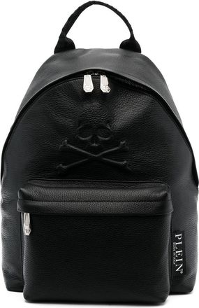 Philipp Plein embossed skull backpack - men - Calf Leather - OS - Black