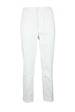 Dondup Ariel 27 Inches White Tapered Leg Trousers