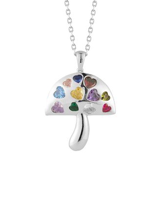 Sphera Milano Silver Cz Mushroom Pendant Necklace