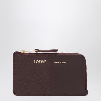 Loewe Card holder with coin pocket in Dark Burgundy