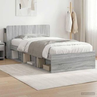 Berkfield Home Bed Frame with Storage Grey Sonoma 100 x 200 cm Engineered Wood