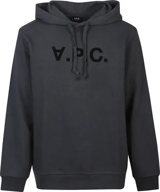 A.P.C. Black Minimalist Logo Cotton Hoodie