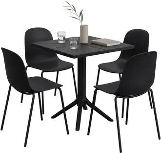 Clp Set Da Giardino Nerra Con 4 Sedie Nero