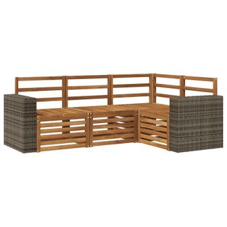 vidaXL Juegos De Sof&aacute;s 4 Pcs Madera De Acacia S&oacute;lida Vidaxl