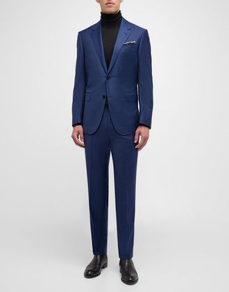 Ermenegildo Zegna Mens Trofeo Wool Pindot Suit