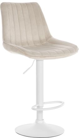 Clp Taburete de bar regulable y giratorio en Terciopelo Crema