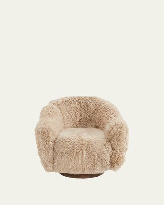 Interlude Home Simone Sheepskin Swivel Chair