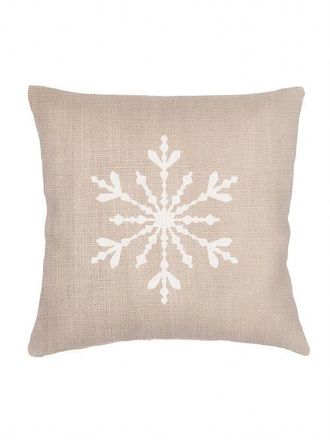 Anaya with Love Winter Snowflake Linen Pillow with Down Alternative Insert in Beige at Nordstrom, Size 2Ft 0In X 2Ft 0In