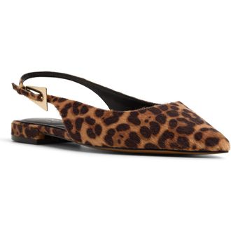 Aldo Kristell Pointed Toe Slingback Flat in Black/Gold Multi at Nordstrom Rack, Size 6.5