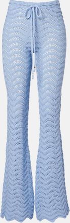 Bananhot Pantalones flared calados Kim en mezcla de algod&oacute;n