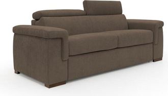 Divani.Store Divani.store - Giunone Sof&aacute; Cama Convertible Con Colch&oacute;n De 18 Cm Y Reposacabezas Reclinables En Tejido Impermeable 220 Cm (mat. 140x197 Cm) Marr&oacute;n