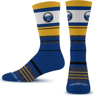 For Bare Feet NHL Friday Dress Crew Sock, Team Color, L