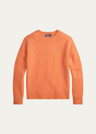Polo Ralph Lauren Mens Suede-Patch Wool-Cashmere Sweater