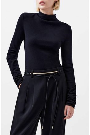 French Connection Cozysoft Mock-Neck Sweater In Black