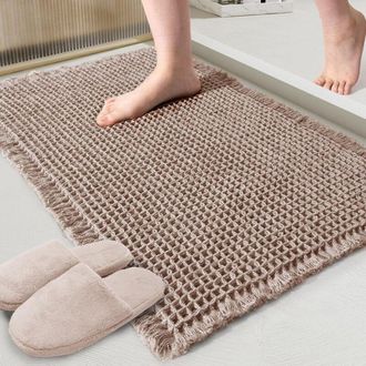 OEM Alfombrilla De Ba&ntilde;o Marr&oacute;n Tipo Panal, Ultra Absorbente Y Antideslizante, 45,7 X 76,2 Cm (18 X 30), Lavable A M&aacute;quina, Ultrasuave