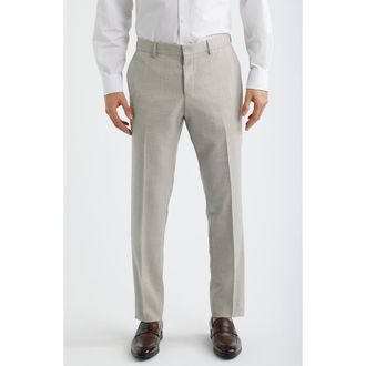 BOSS Genius Slim Fit Flat Front Dress Pants in White at Nordstrom, Size 30
