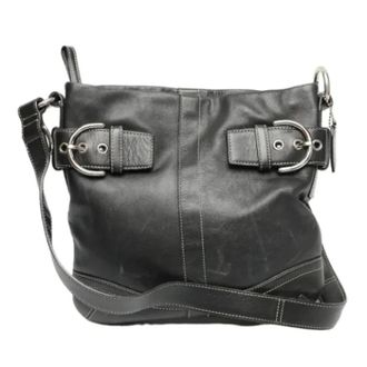Coach Pre-owned Cross Body Bags, female, Black, Size: ONE SIZE Pre-owned Leather shoulder-bags