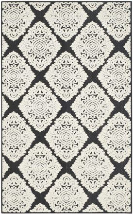 Safavieh Alfombra tradicional de polipropileno gris/beige, 122 x 183 cm