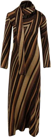 Akep Wrap Knit Maxi Jurk - Dames - Maxi kleedjes - Veelkleurig - S - Katoen - Kleedjes