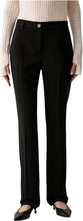 Twinset Slim-fit Broek - Dames - Straight fit broeken - Zwart - M - Polyester - Broeken