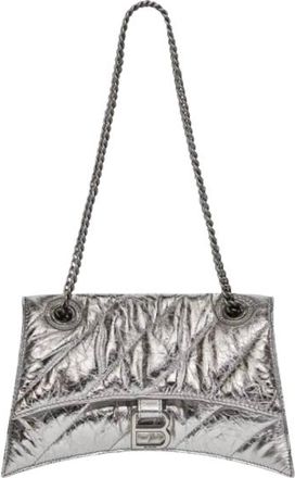 Balenciaga Limited Edition Silver Metallized Crush Calfskin Bag Size 36.5
