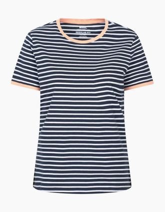 Mountain Warehouse Womens Mountain Warehouse Womens/Ladies Contrast Striped Ribbed T-Shirt - Navy - Size: 10
