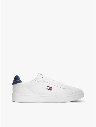 Tommy Hilfiger Mens Tommy Jeans Archive Leather Sneaker - Red/White/Blue - US 11.5 / EU 45