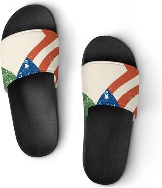 Generic Italy U.S. Flag Shower Shoes Slipper for Women Men Beach Slippers Quick Drying Non Slip Open-Toe Sandals