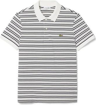 Lacoste Essentials Regular Fit Cotton Piqu&eacute; Polo in Blackbird/Flour at Nordstrom, Size 7