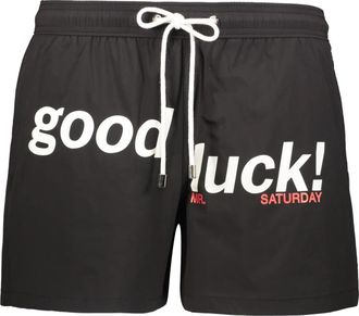 Mr. Saturday Zwemshorts met trekkoord in de taille - Heren - Strandmode - Zwart - S - Polyester - Badmode