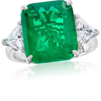 Suzy Levian Gala Cubic Zirconia Engagement Ring in Green at Nordstrom Rack, Size 8