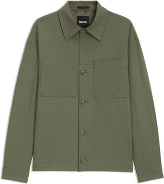 BOSS Relaxed-fit overshirt in machine-washable performance-stretch fabric