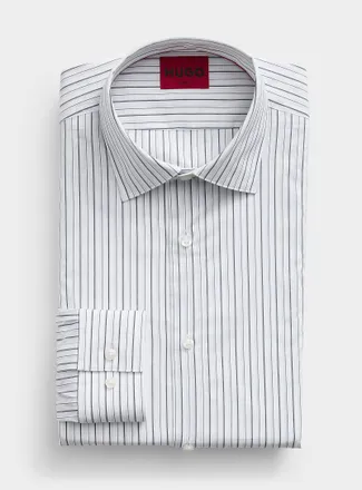 HUGO BOSS Mens Valerio vertical-stripe shirt Modern fit