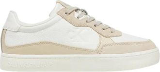 Calvin Klein Klassieke Cupsole Sneakers Urban Stijl - Heren - Sneakers - Beige - 41 EU - Leer - Schoenen