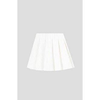 Mani&egrave;re De Voir Rina Pinstripe Pleated Skort in White at Nordstrom, Size 14