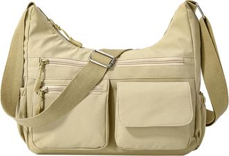 Generic Cymwer Nylon Fashion Crossbody Bag Large Hobo Bag for Women Work Shopping (Khaki)