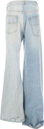 Balenciaga Womens Light Blue Jeans With Asymmetric Legs Cotton
