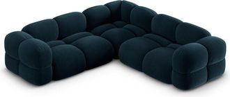 Cosmopolitan Design Sof&aacute; esquinero 4 plazas terciopelo petr&oacute;leo oscuro