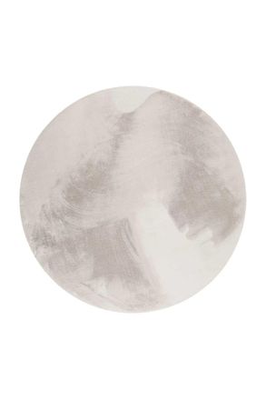 Esprit Alfombra redonda de piel de conejo artificial suave gris claro D100