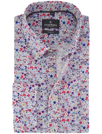 Casamoda Overhemd Casa Moda Casual Fit blauw lange mouw print