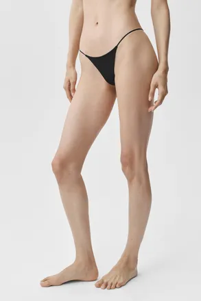 Alo | Airmesh Venus Thong Underwear in Black, Size: Medium