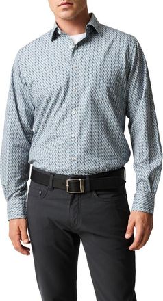 Rodd & Gunn Maitlands Sports Fit Geometric Print Cotton Poplin Button-Up Shirt in Dusk at Nordstrom, Size Xxx-Large
