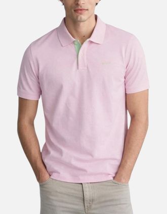 GANT Mens GANT MENS Polo Pique Shirt Short Sleeve - Light Pink California - Size: 38