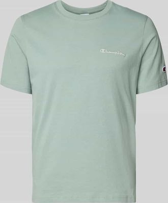 Champion T-Shirt mit Label-Stitchings und Rundhalsausschnitt in Lind, Gr&ouml;&szlig;e XXL