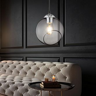 ETC Shop Lampada A Sospensione Lampada Da Tavolo Da Pranzo In Vetro Lampada A Sospensione Moderna Per Soggiorno Regolabile In Altezza Paralume In Vetro Rotondo